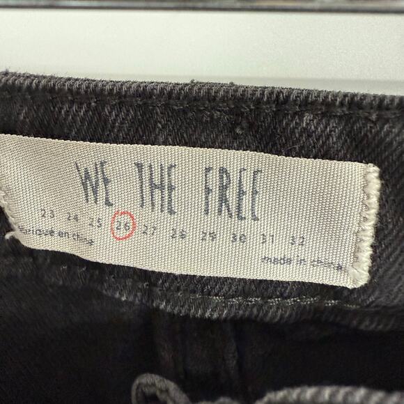 We The Free People Zip It Up Denim Mini Skirt Womens 26 Washed Black Distressed - Picture 7 of 9